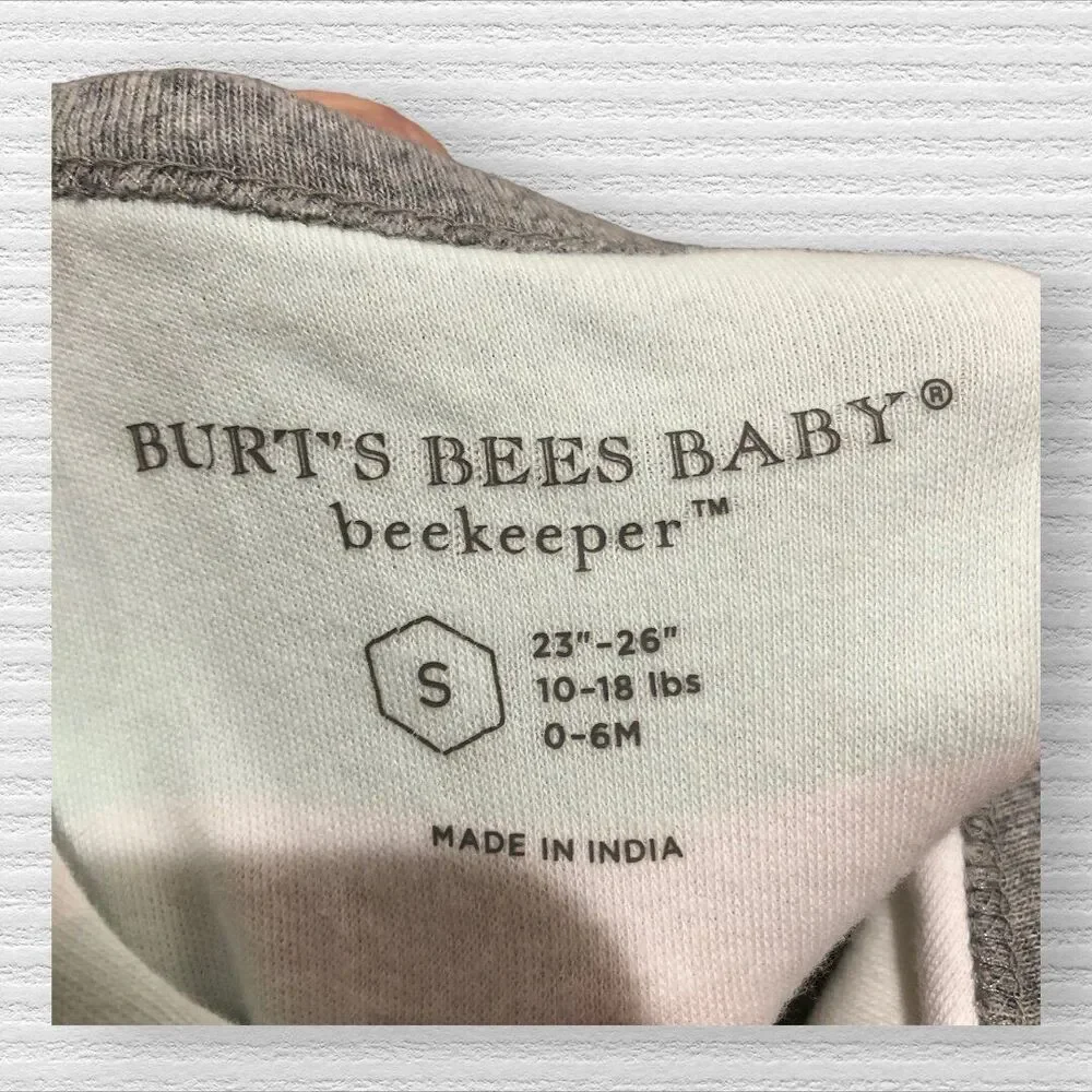 Burt’s Bees Small Rugby Stripe Organic Beekeeper Wearable Blanket Green Blue